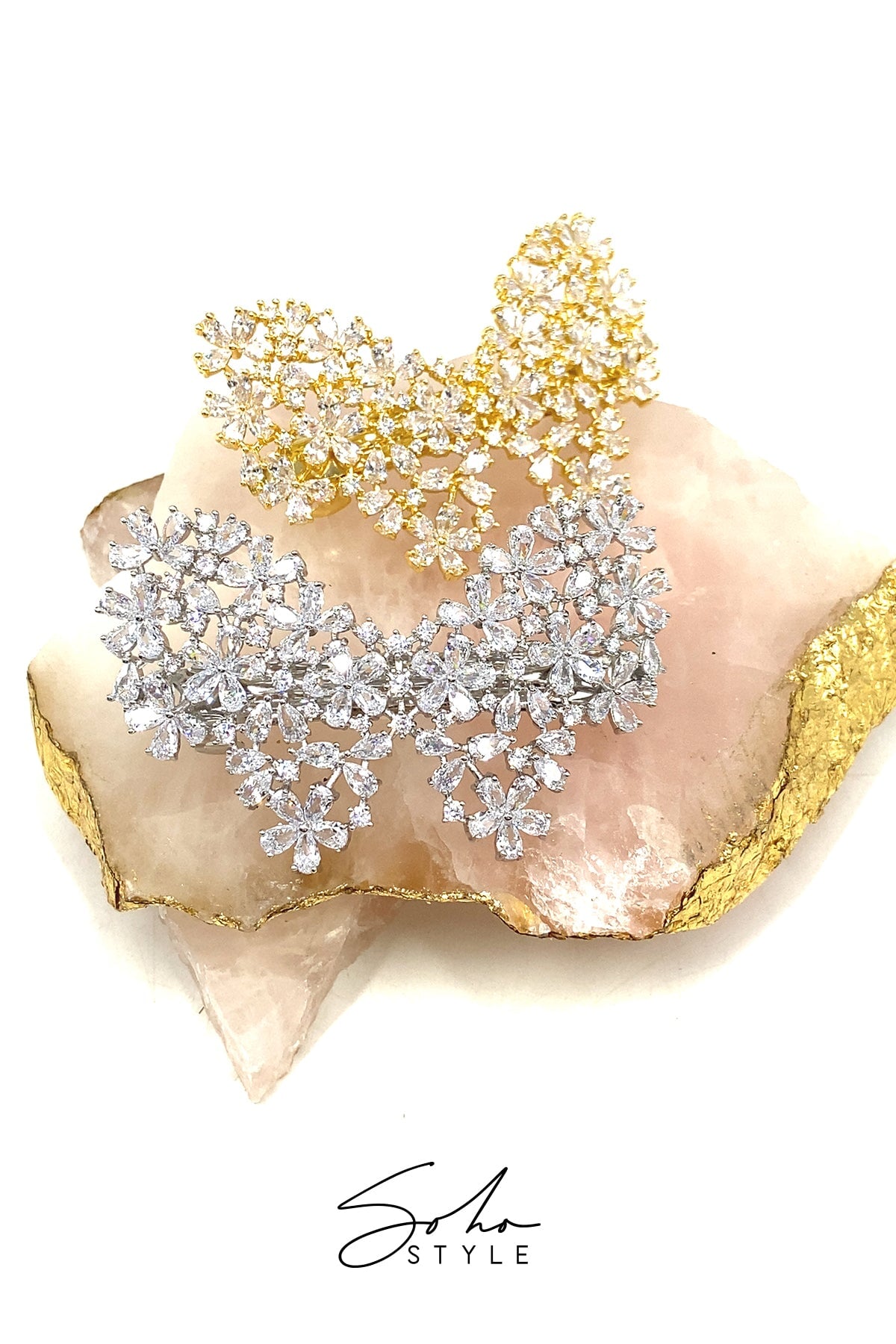 Butterfly Rhinestone Hair Barrette Barrette Soho Style