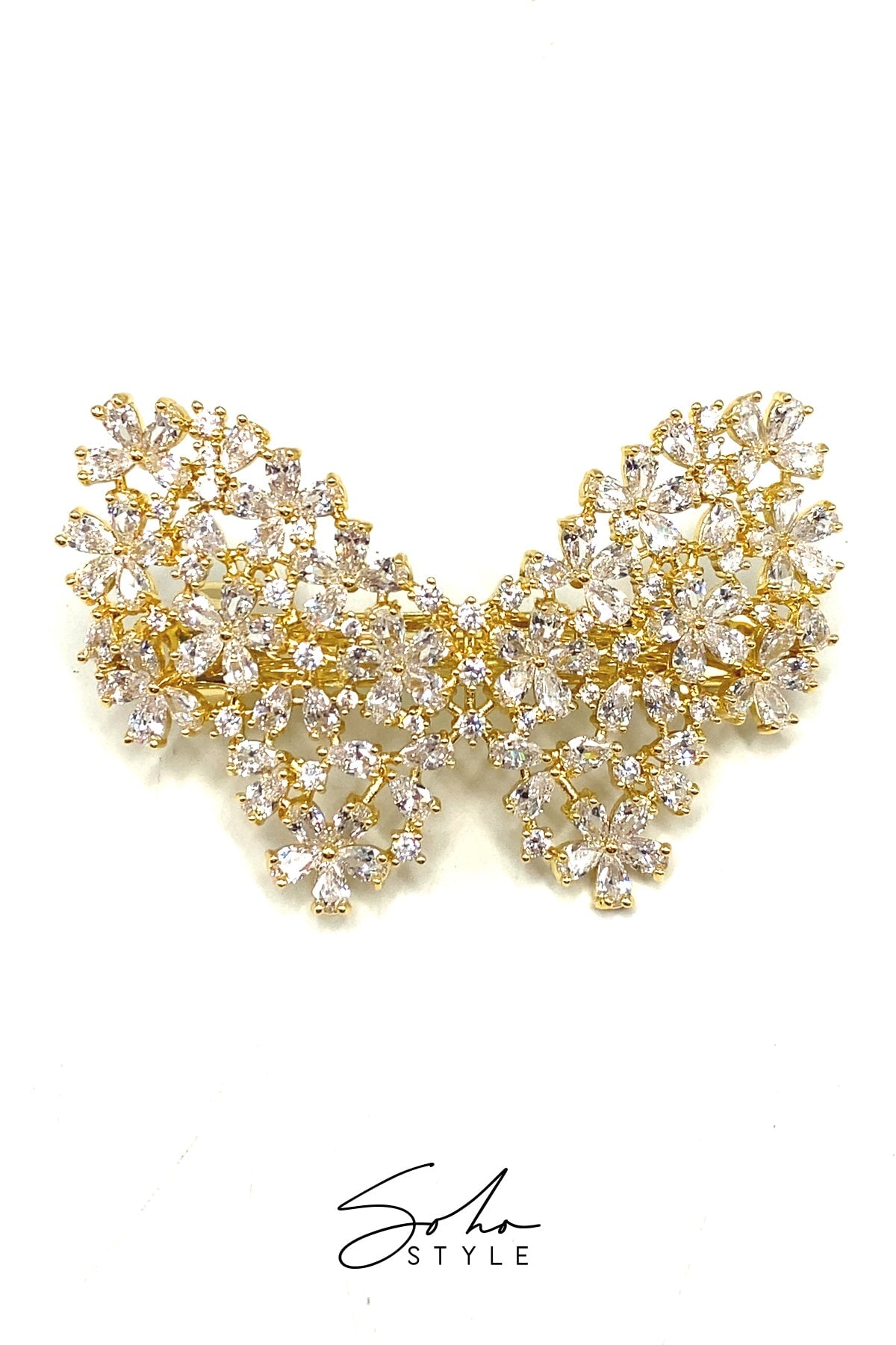 Butterfly Rhinestone Hair Barrette Barrette Soho Style