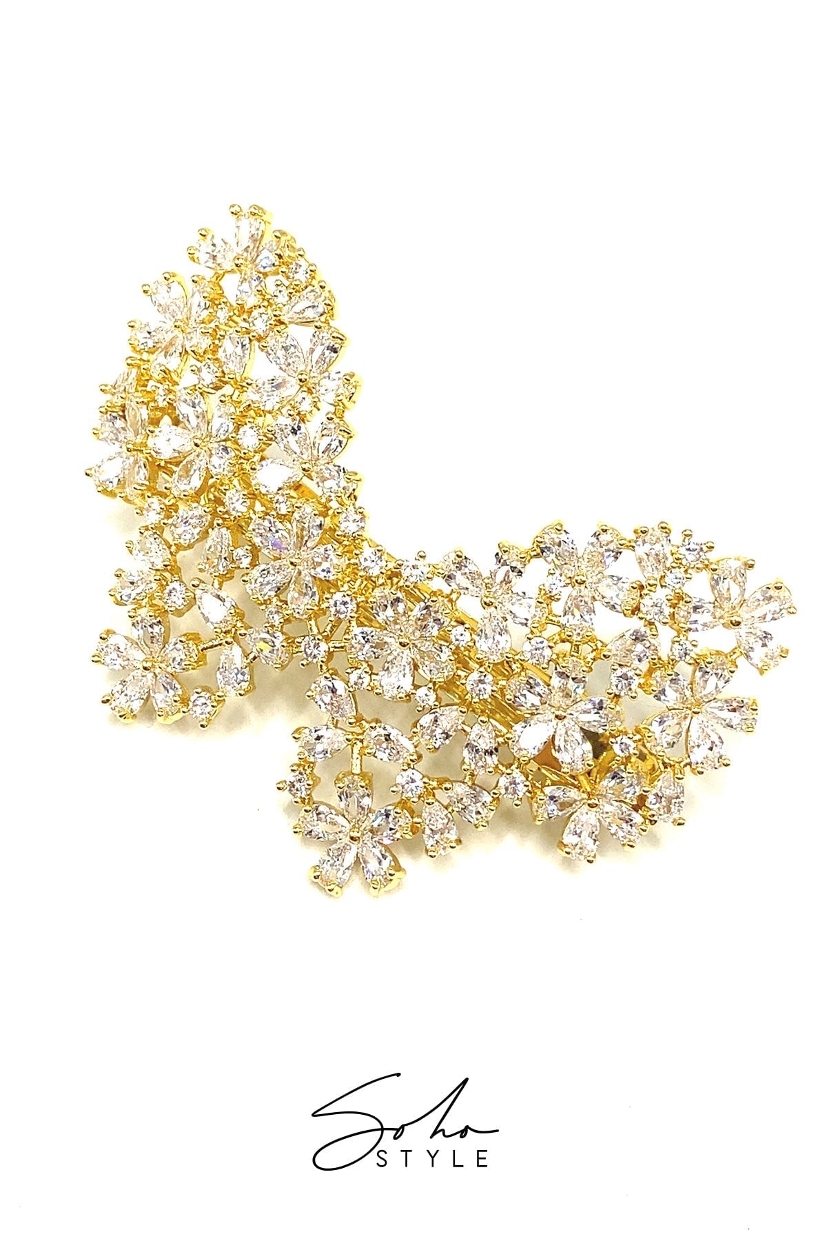 Butterfly Rhinestone Hair Barrette Barrette Soho Style