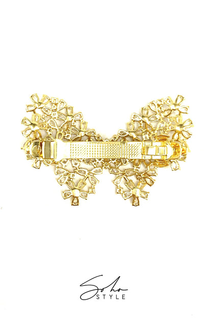 Butterfly Rhinestone Hair Barrette Barrette Soho Style