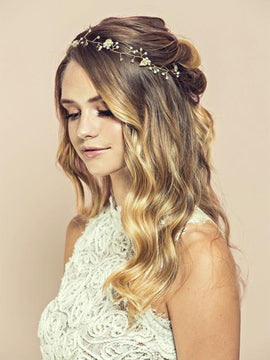 Clara Golden Vine Crystal Hair Crown