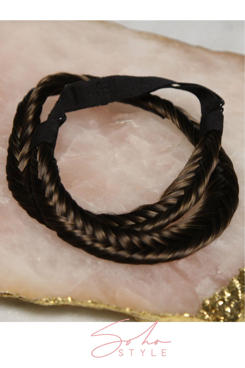 Amazon.com : Madison Braids Womens Braided Headband Hair Braid Natural  Looking Synthetic Hair Piece Extension - Lulu Two Strand - Black : Beauty &  Personal Care