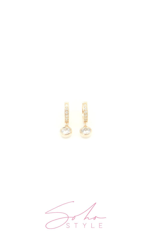 Circle gold diamond hoop earring Earring Soho Style