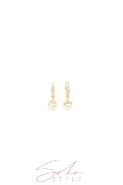 Circle gold diamond hoop earring Earring Soho Style