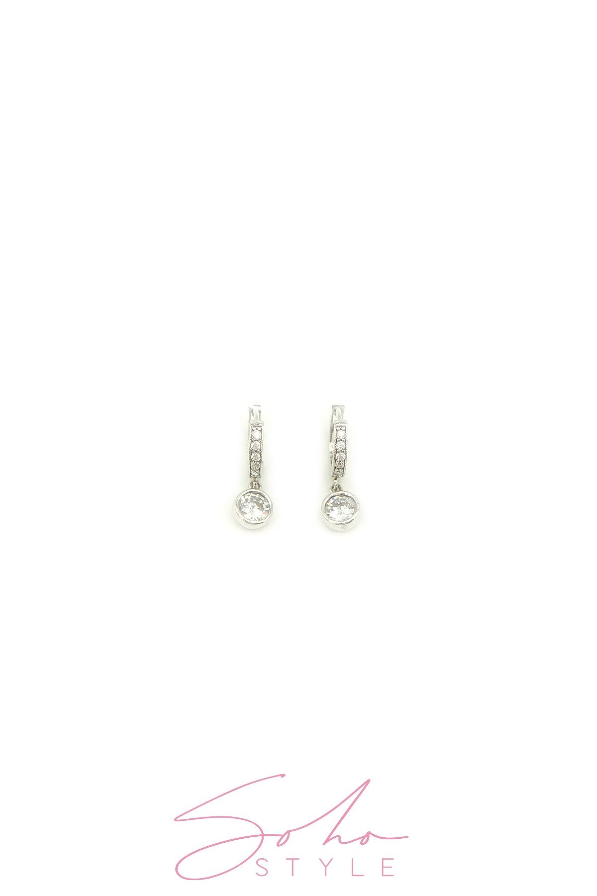 Circle gold diamond hoop earring Earring Soho Style