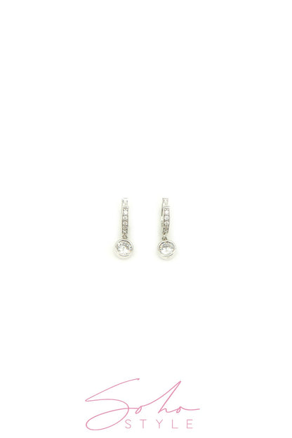 Circle gold diamond hoop earring Earring Soho Style