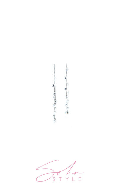 chain hang diamond and pearl Earring Soho Style