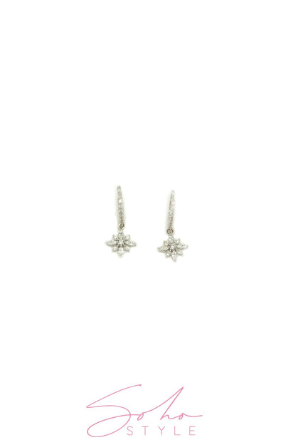 Diamond snow flake Earring Soho Style