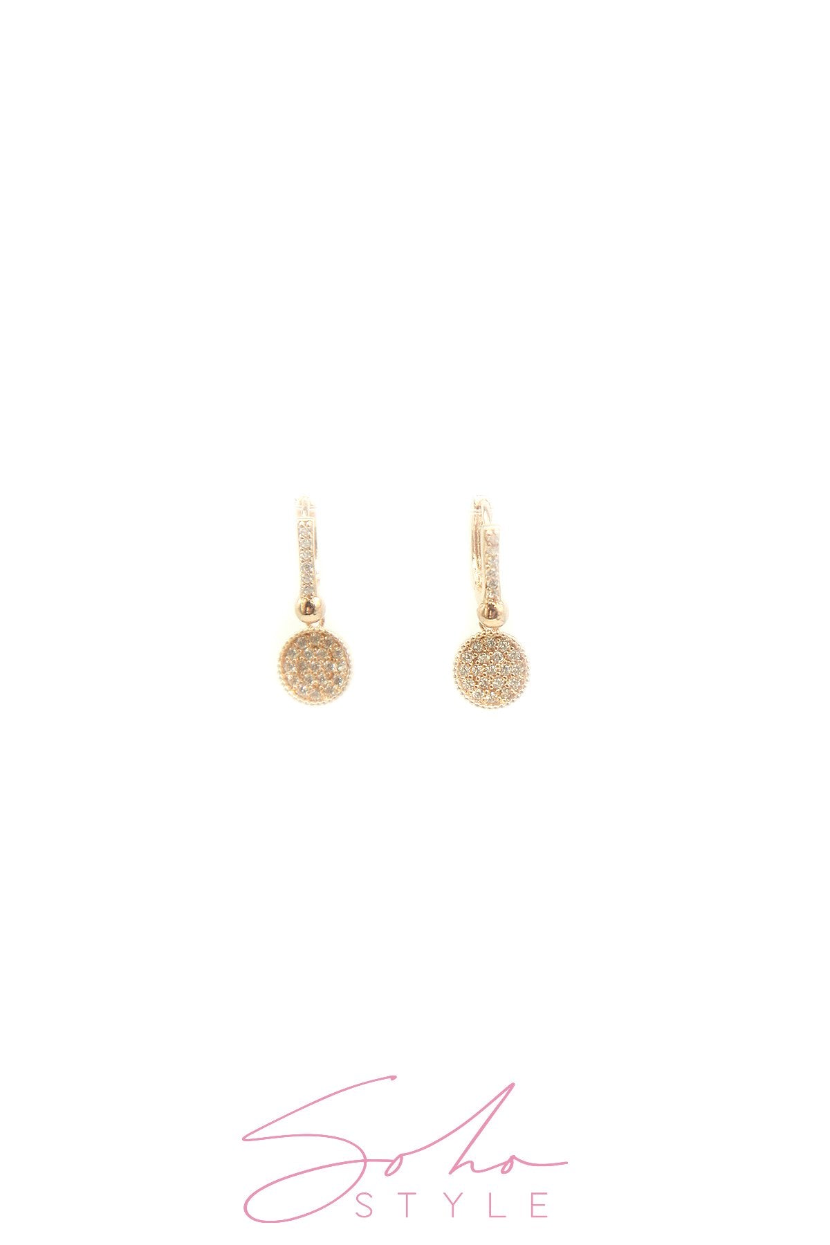 Diamond circle pendant earring Earring Soho Style