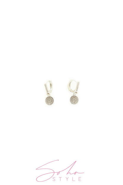 Diamond circle pendant earring Earring Soho Style