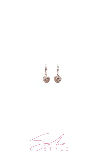 diamond heart hoop Earring Soho Style