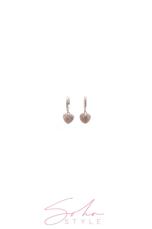 diamond heart hoop Earring Soho Style