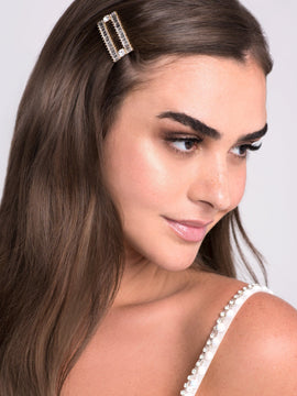 Emerald Cut Rhinestones Barrette