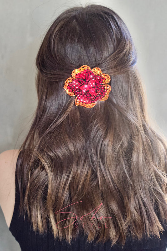 Big flower crystal barrette Soho Style