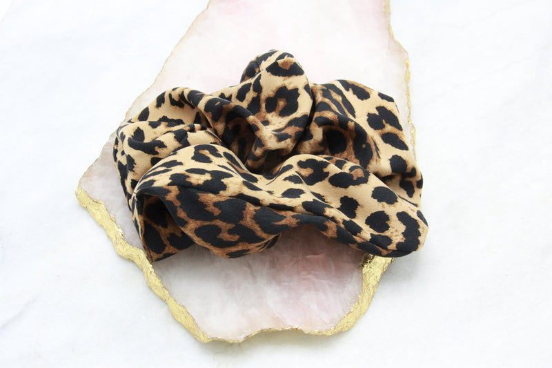 Leopard Print Hair Scrunchie Ponytail Holder Soho Style