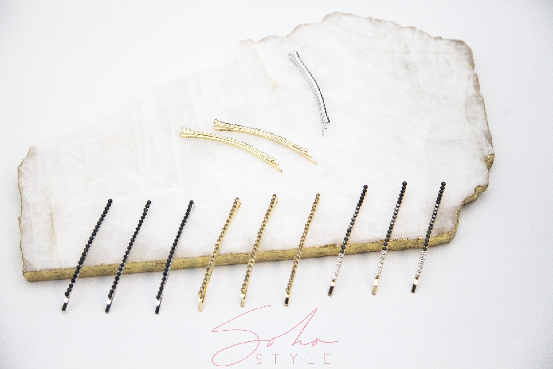 Ombre Crystal Bobby Pin 9PCS Set Sets Soho Style