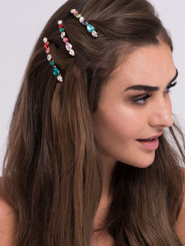 Multi-Colored Bejeweled Barrette