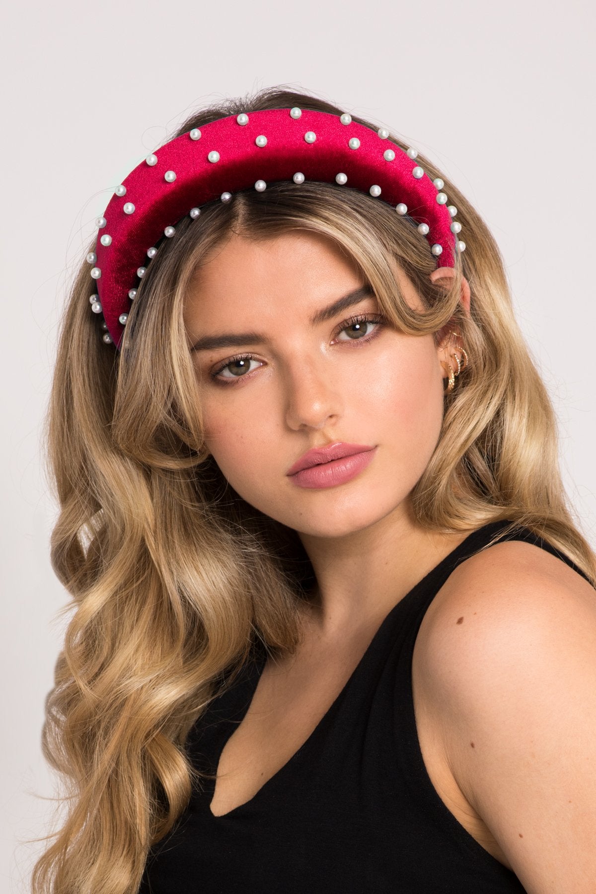 Pearl Embelished Padded Velvet Headband Headband 2019