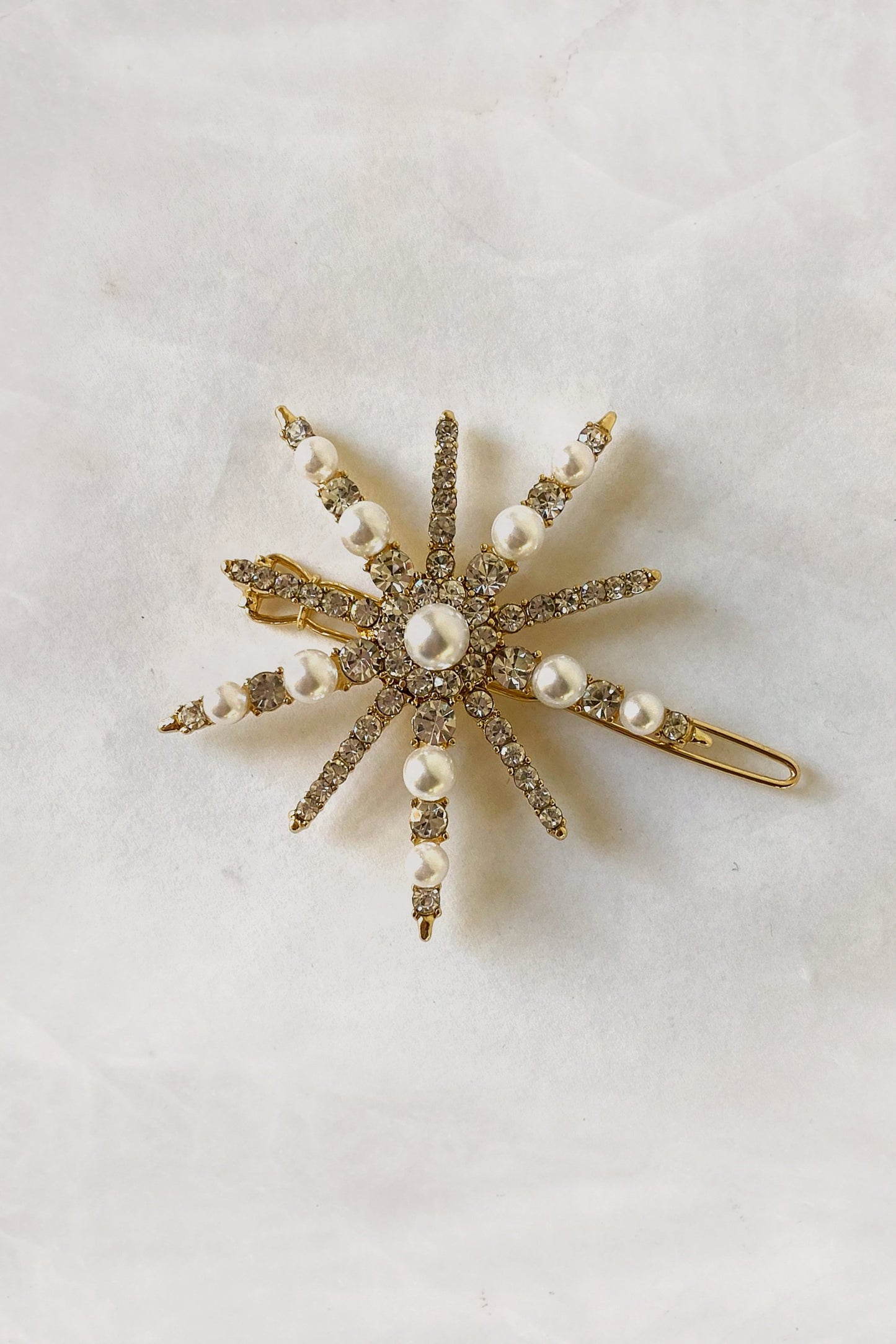 Crystals And Pearls Starburst Barrette Barrette Soho Style