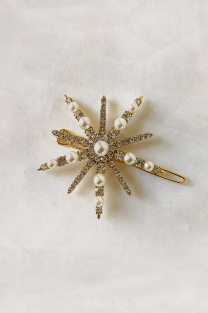 Crystals And Pearls Starburst Barrette Barrette Soho Style
