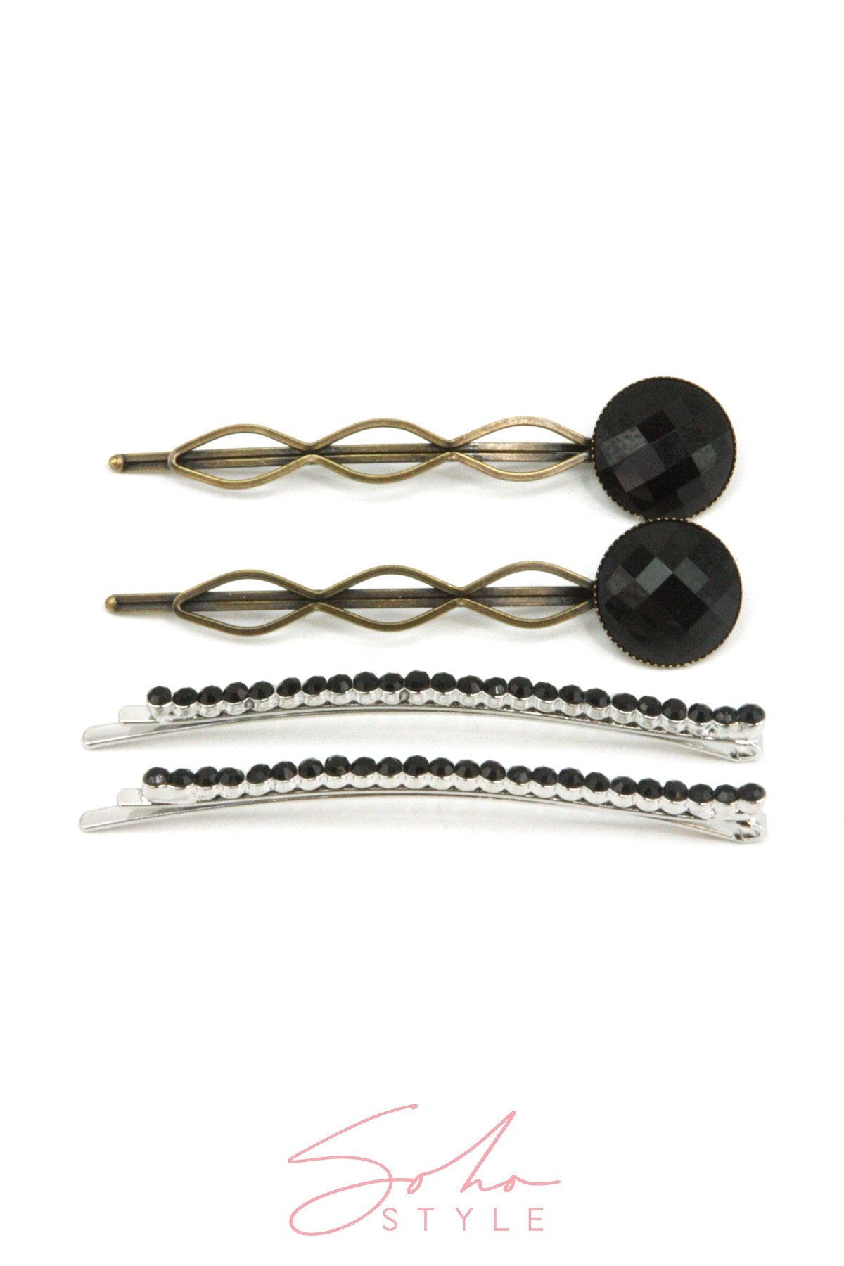 Pearl Bobby Pin & Crystal Statement Bobby Pin SET Hair Accessorie Soho Style