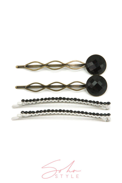 Pearl Bobby Pin & Crystal Statement Bobby Pin SET Hair Accessorie Soho Style