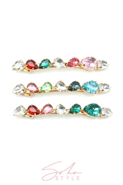 Soho Style Multi-Colored Bejeweled Barrette set Hair Accessorie Soho Style