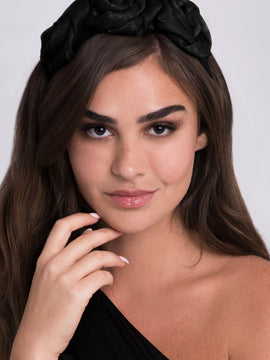 Satin Rose Crown Headband