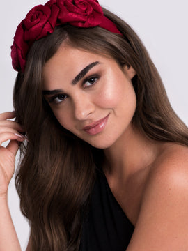 Satin Rose Crown Headband