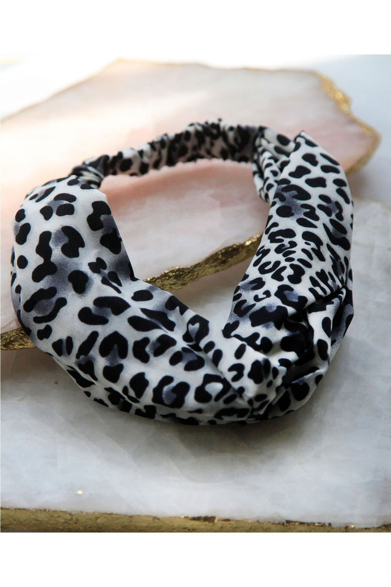 Leopard Print Top Knot Wrap Style Headband Headband 2019
