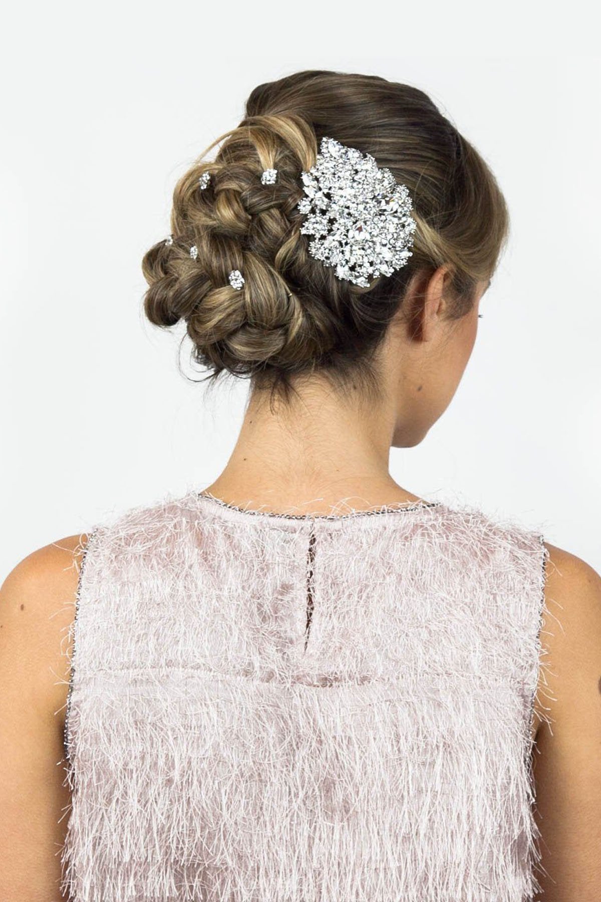Oval Crystal Flower Barrette Barrette Soho Style