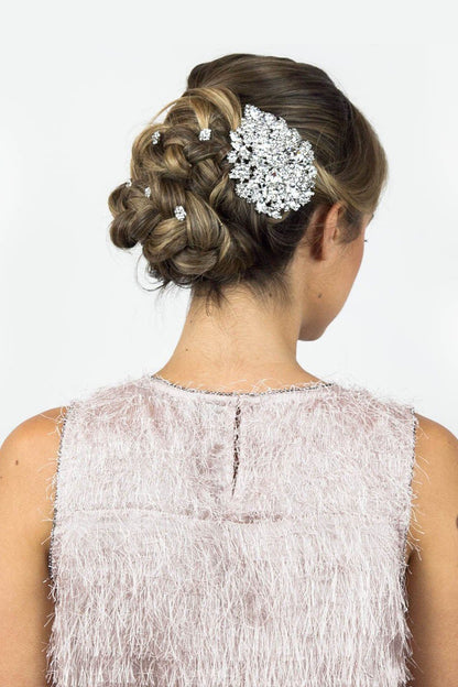 Oval Crystal Flower Barrette Barrette Soho Style