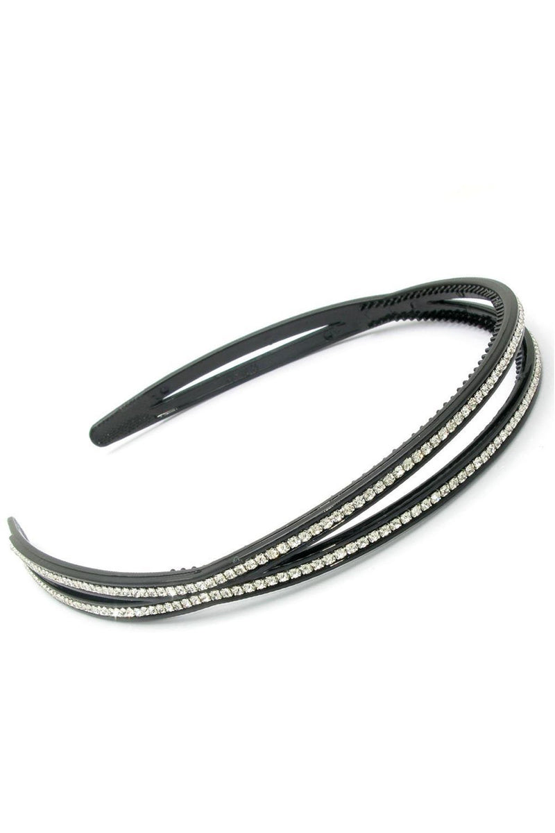 Thin Crystal Black Headband Headband Soho Style