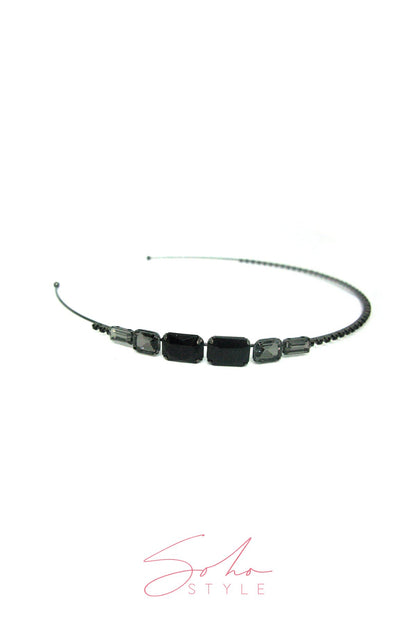 Metal Square Colorful Glass Crystal Decor Headband headband Soho Style