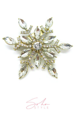 Crystal Stunning Snowflake Brooch Brooch Soho Style