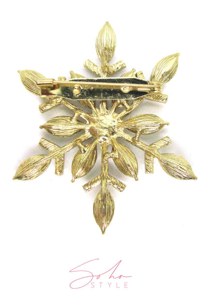 Crystal Stunning Snowflake Brooch Brooch Soho Style