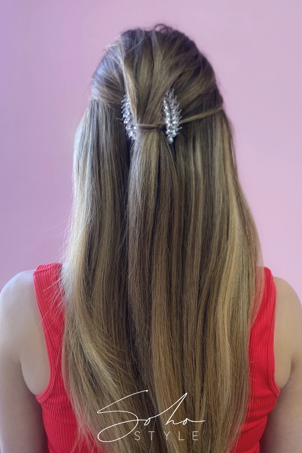 Crystal Feather Burst Hair Comb Hair Comb Soho Style
