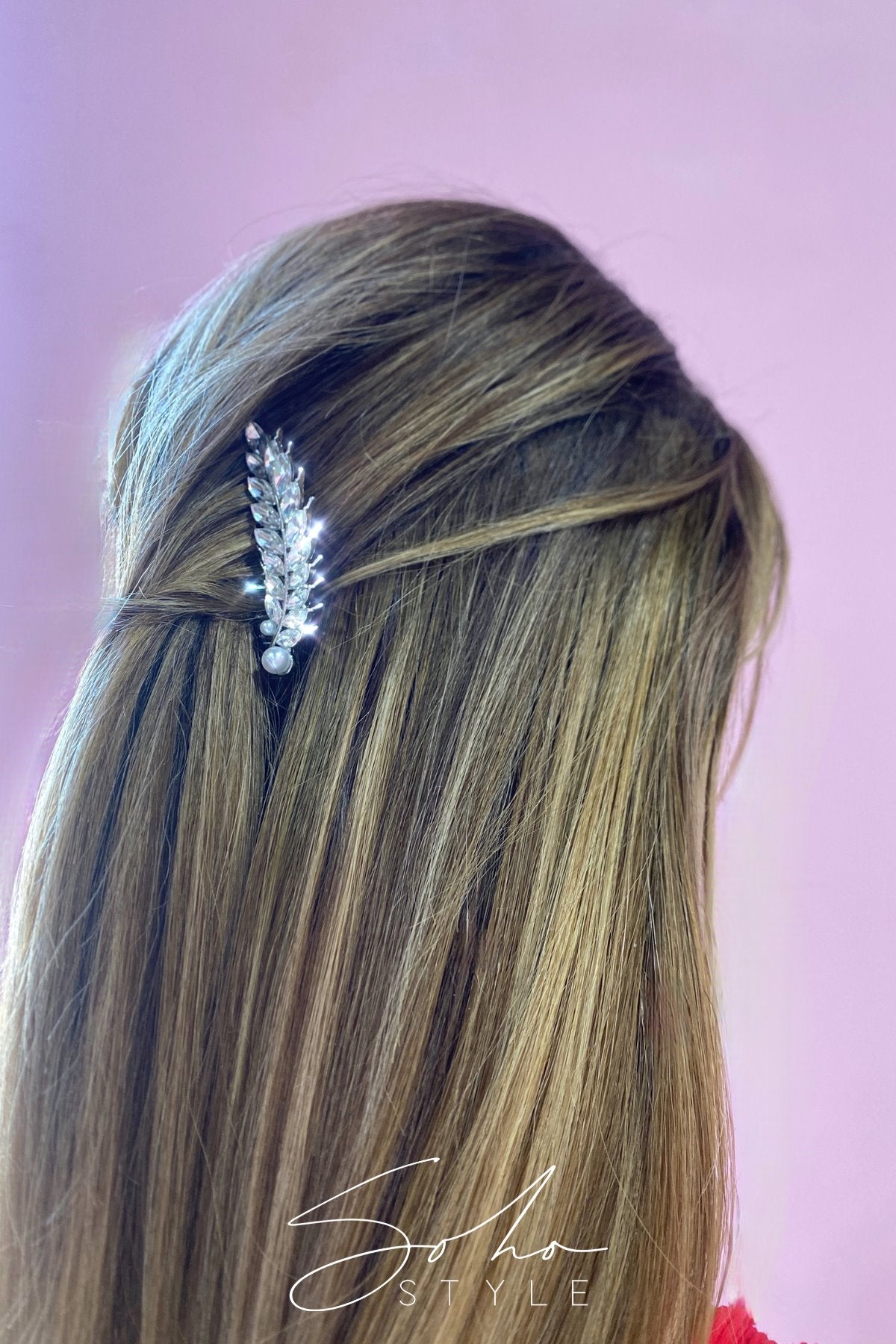 Crystal Feather Burst Hair Comb Hair Comb Soho Style