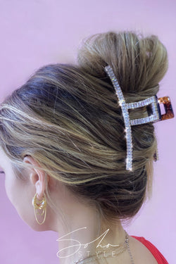 Large Crystal Rhinestone Hair Jaw Clip Hair Accessorie Soho Style