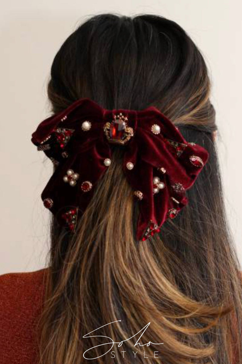 Ribbon of the throne with ruby hair barrette Barrette Soho Style