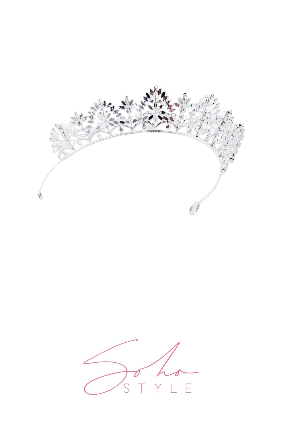 Silver Crystal Tiara Elegant Crown – Soho Style