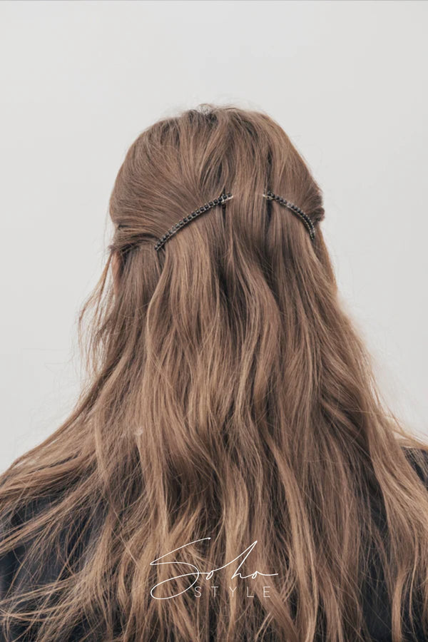 Crystal Long Slender Hair Barrette Clip Barrette Soho Style
