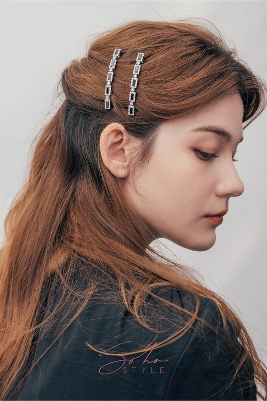 Deep Sea Rhinestone Hair Barrettes Barrette Soho Style