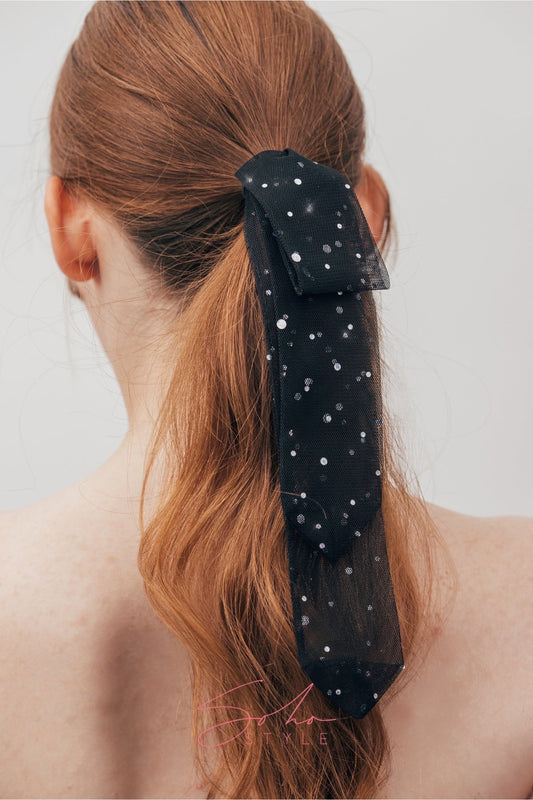 Traditional Korean Style dotty Ribbon Ponytail Holder Ponytail Holder Soho Style