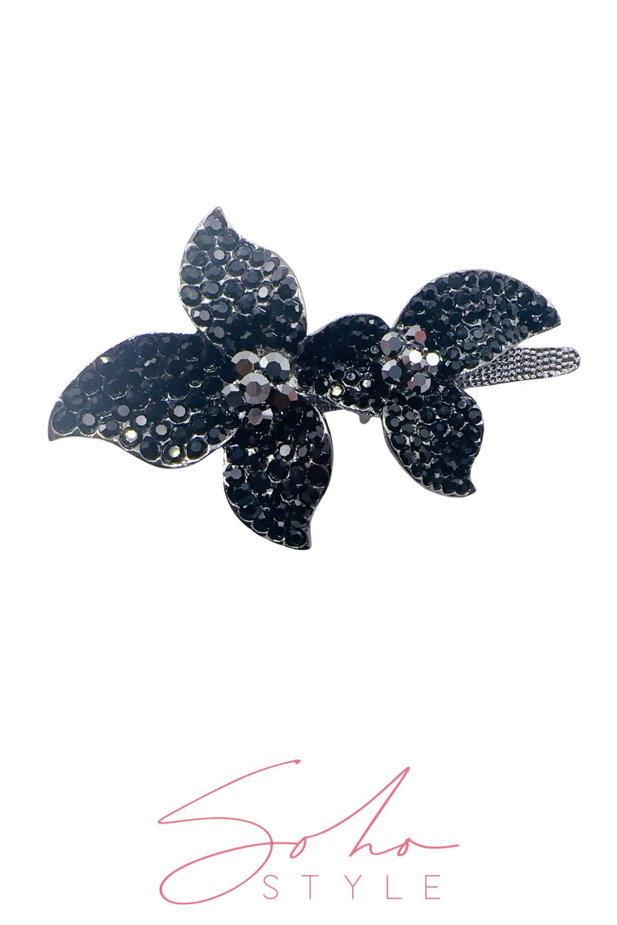 Crystal Sparkle Flower Alligator Metal Hair Clip Hair Clip Soho Style