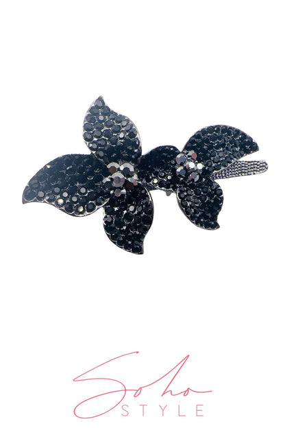 Crystal Sparkle Flower Alligator Metal Hair Clip Hair Clip Soho Style
