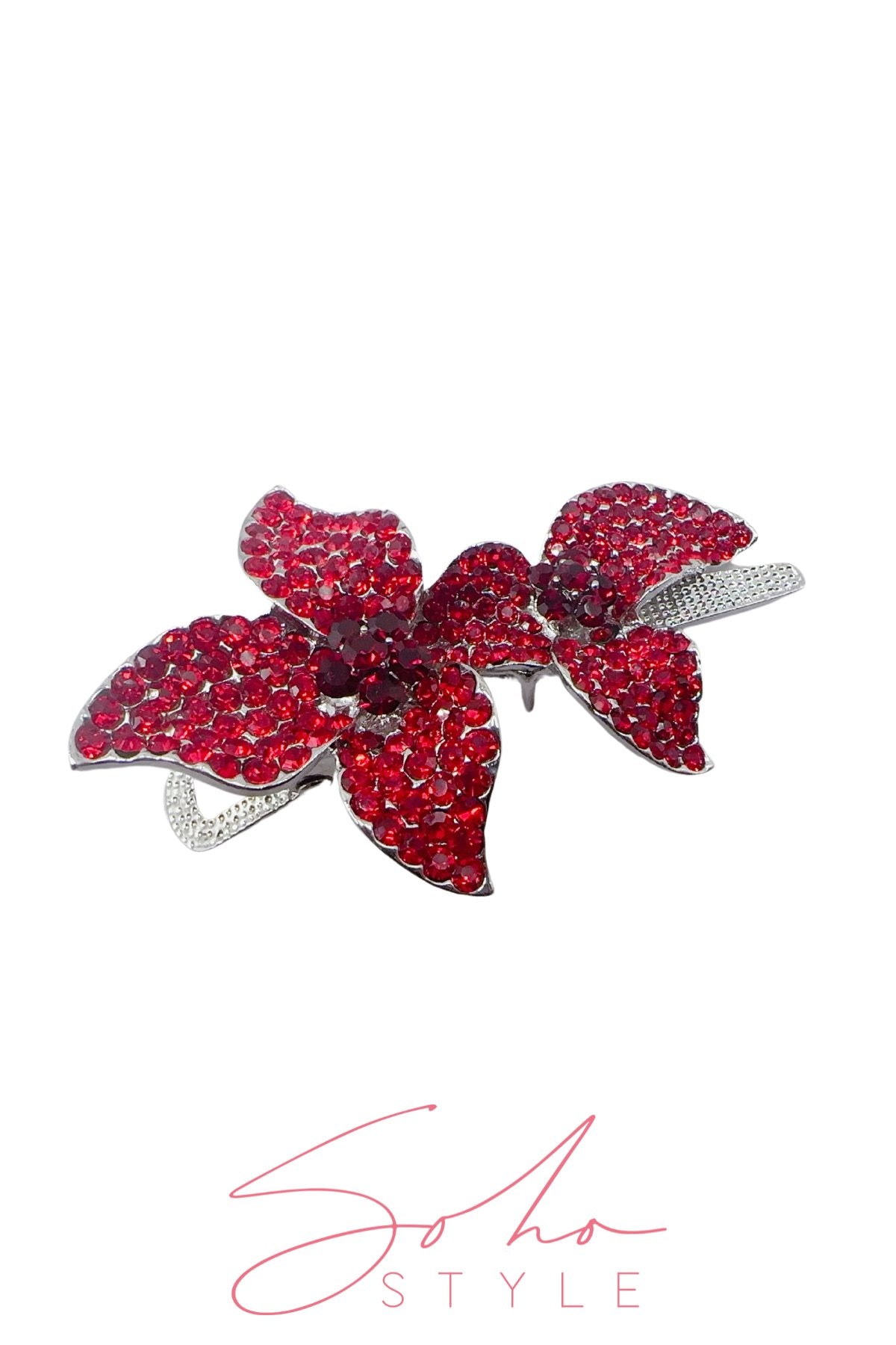 Crystal Sparkle Flower Alligator Metal Hair Clip Hair Clip Soho Style