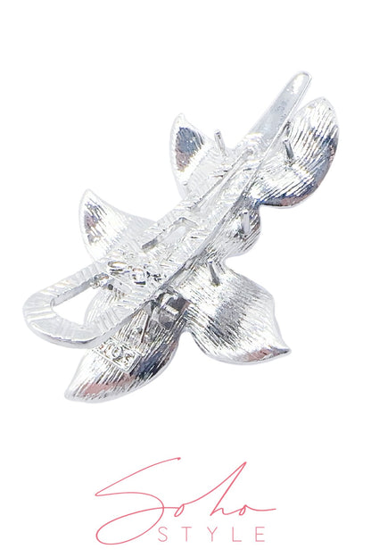 Crystal Sparkle Flower Alligator Metal Hair Clip Hair Clip Soho Style