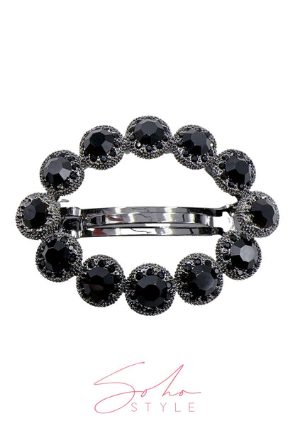 STUNNING OVAL SHAPED CRYSTAL RHINESTONE BARRETTE Barrette Soho Style
