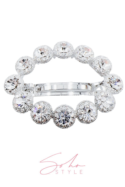 STUNNING OVAL SHAPED CRYSTAL RHINESTONE BARRETTE Barrette Soho Style